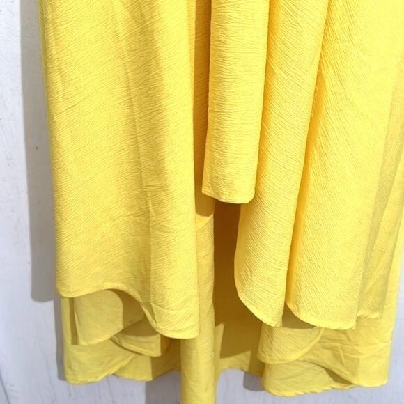 Yellow High-Low Sleeveless Dress With Ring Detail Size1XL - Picture 6 of 10